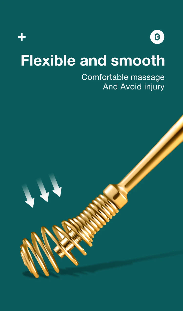 MR.GREEN Ear Wax Removal 360° Spiral Massage Ear Pick Ear Canal Cleaner Stainless Steel Flexible Design Ear Care Tools