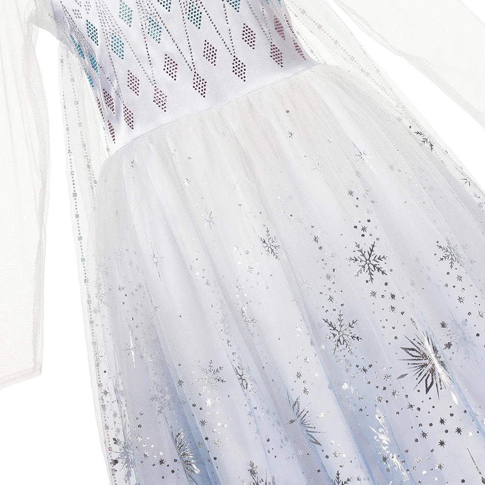 Elsa Anna 2 Dress Girls Princess Carnival Party Halloween Cosplay Costume Snow Queen Vestido Children Clothing For 2-12 Years