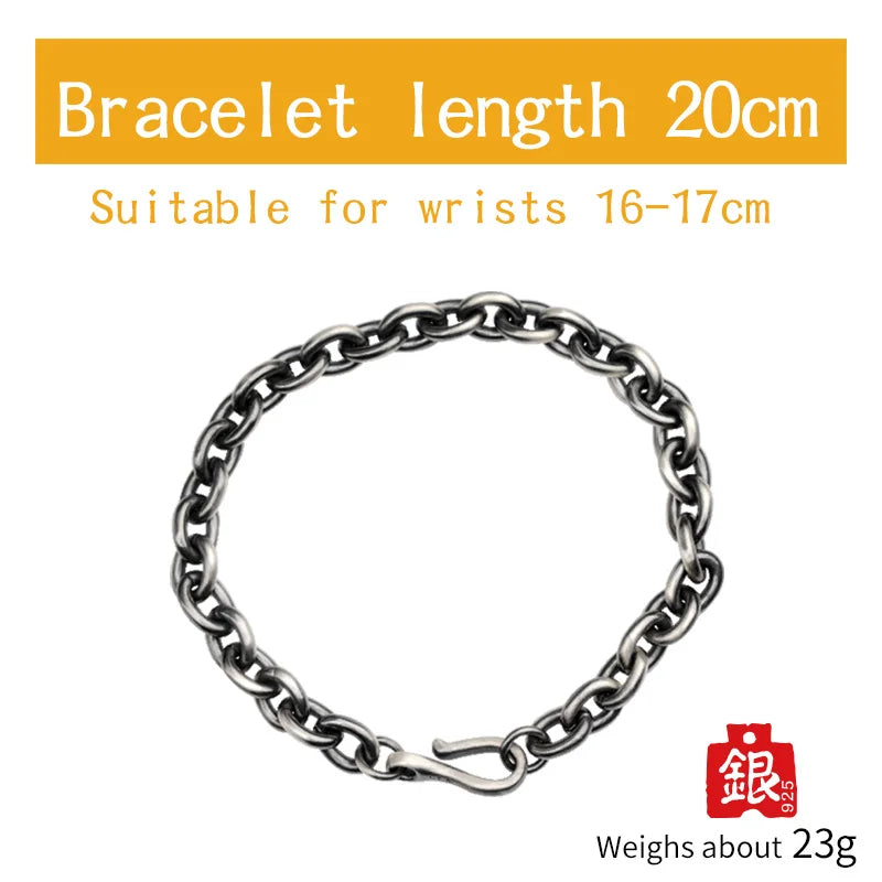 925 Silver bracelet for men women fashion Jewelry High quality brief
