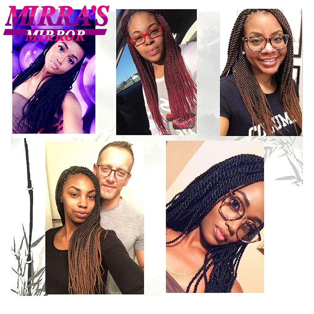 Senegalese Twist Crochet Hair 14/18/22 Inch Synthetic Mini Senegalese Crochet Braids for Black Women 30 Roots/Pack Braiding Hair