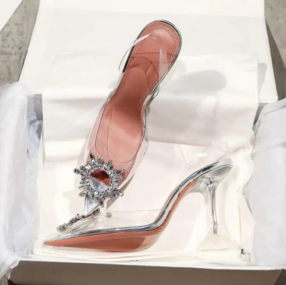 ZUZI Luxury Women Pumps 2022 Transparent High Heels Sexy Pointed Toe Slip-on Wedding Party Brand Fashion Shoes for Lady 34-41