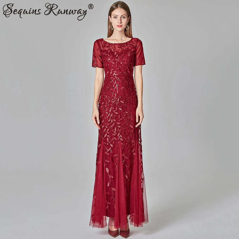 Sexy vintage Maxi Sequin cocktail Dress bridesmaid Prom Dresses for Women Casual Party Long sleeve club Bodycon Dress vestidos