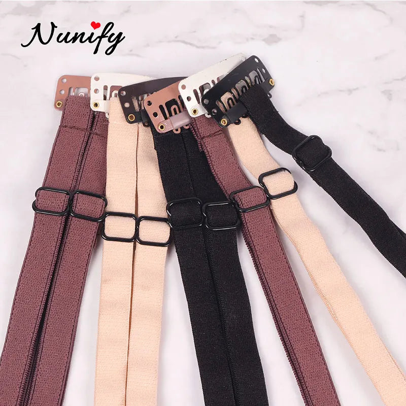 Black Blonde Lifed Eyes Band With Clips Adjustable Long Size Elastic Band For Hair Clip Stretch Straps Rubber Band With Clip