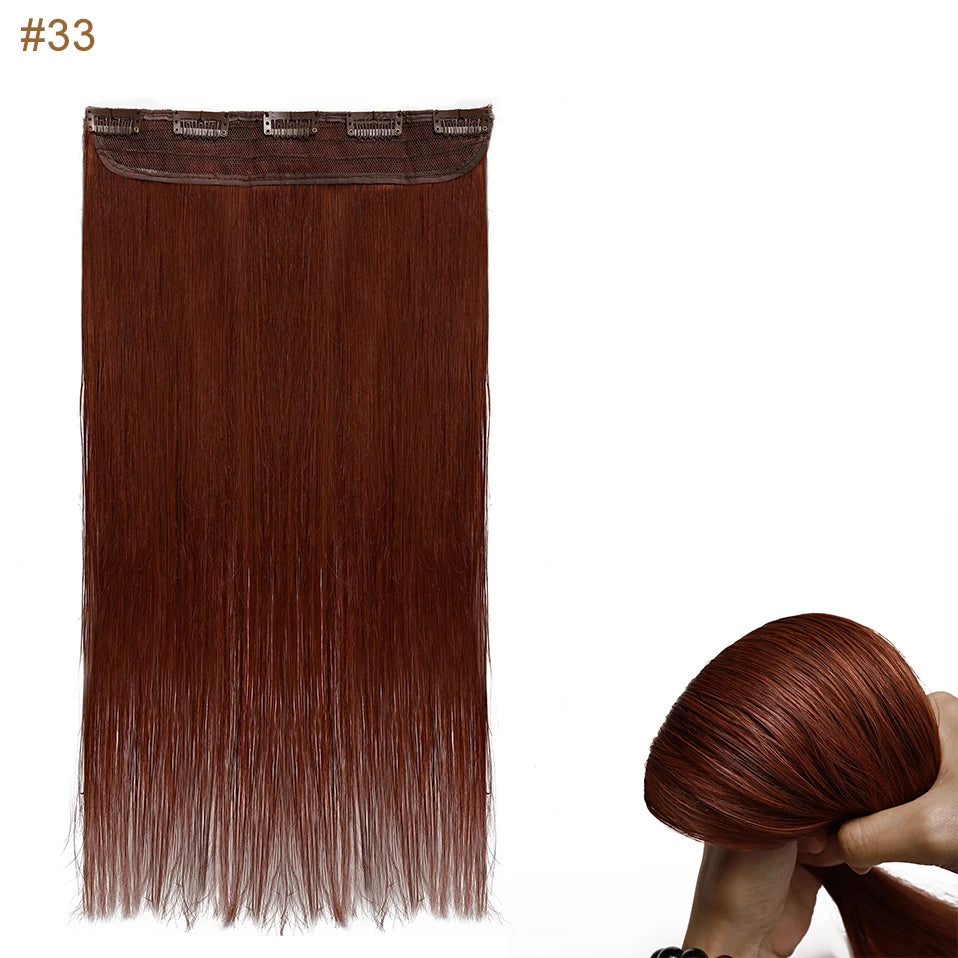 S-noilite 1Piece In 5clips 100% Human Hair Extensions Straight Brazilian Light Dark Brown #1B #4 #6 #613 Blonde Non-Remy 40g-60g