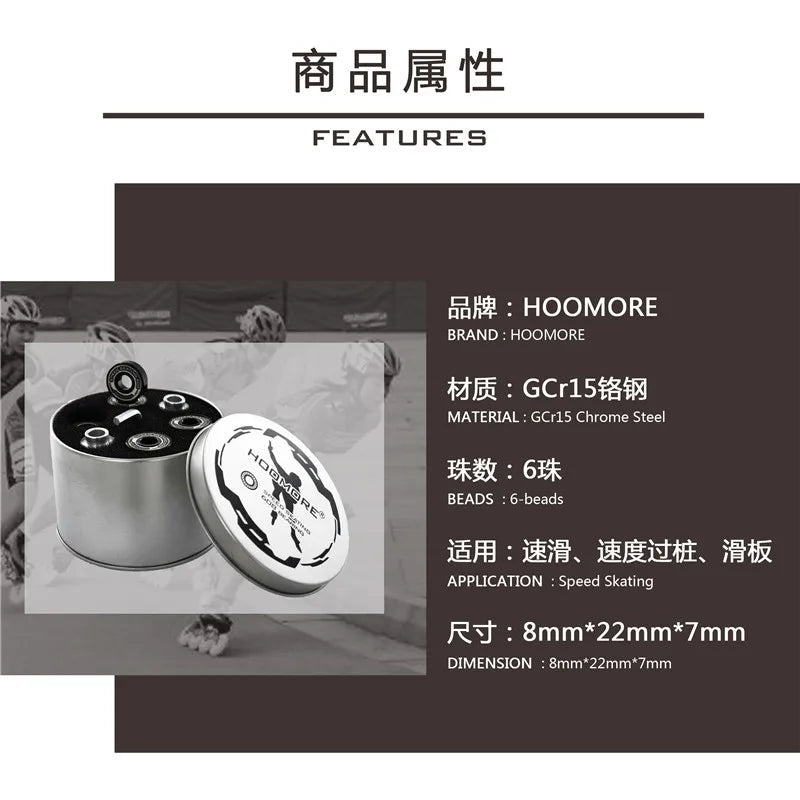 16 pieces 608rs Bearing with Spacer and spanner Combination for Slalom Speed Roller Skates Wheel Tool High Speed Smooth Rotating