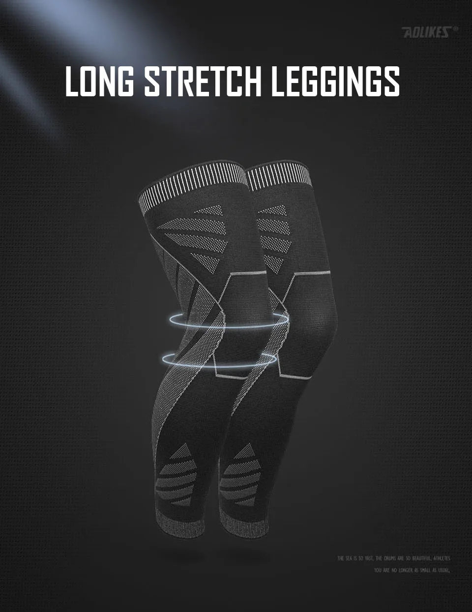 AOLIKES Long Leg Compression Sleeves,Full Leg Sleeve Long Knee Brace Knee Support Protect Basketball,Football, Knee Pain Relief