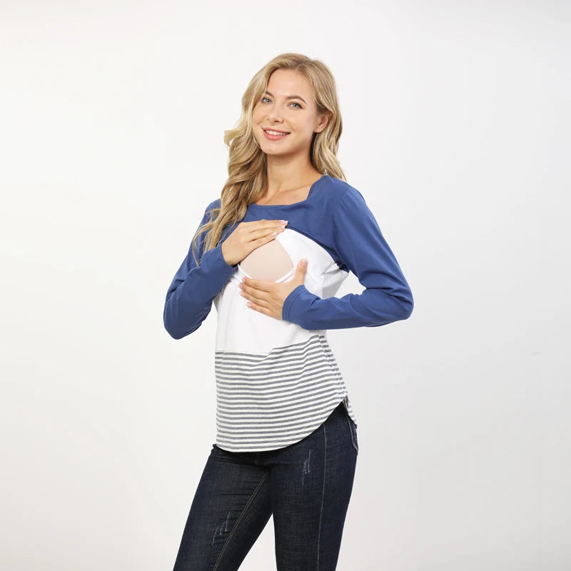 Pregnancy Maternity Clothes Autumn Long Sleeve Breastfeeding Tops For Pregnant Women Nursing Top Maternity T-shirt Freeshipping