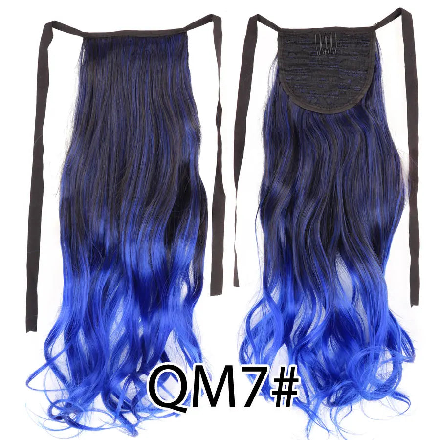 Synthetic Ponytail Long Straight Wrap Around Ponytail Hair Extension Heat-Reistant Fiber Pony Tail Fake Hairpieces For Women