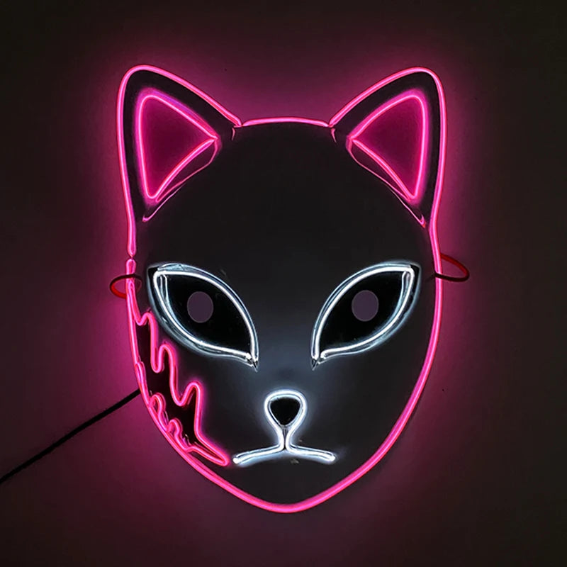 Halloween Carnival Party Costume Decoration Luminous LED Mask Halloween Mask LED Maske Light Up Party Masks for Glow Party