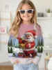 2025 Spring and Autumn Girls Korean Edition Loose Round Neck Long Sleeve T-shirt Top