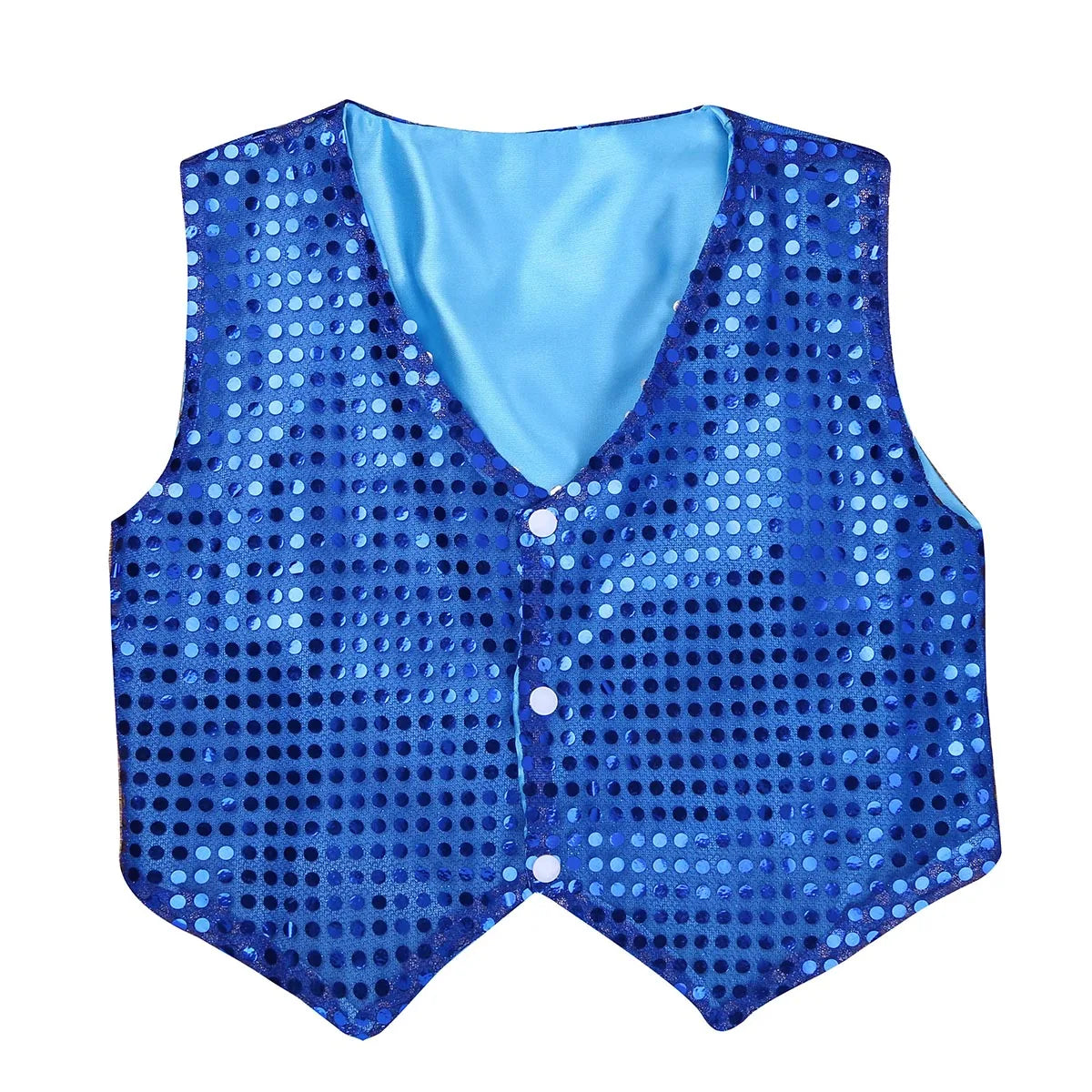 Children Boys Girls Shiny Sequin Vest Waistcoat Hip Hop Jazz Street Dance School Choir Costume Halloween Carnival Party Clothes