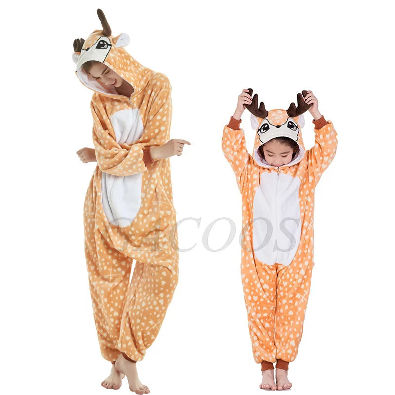 New Animal Unicorn Pajamas Adults Winter Sleepwear Kigurumi Wolf Panda Unicornio Pyjamas Women Onesie Anime Costumes Jumpsuit