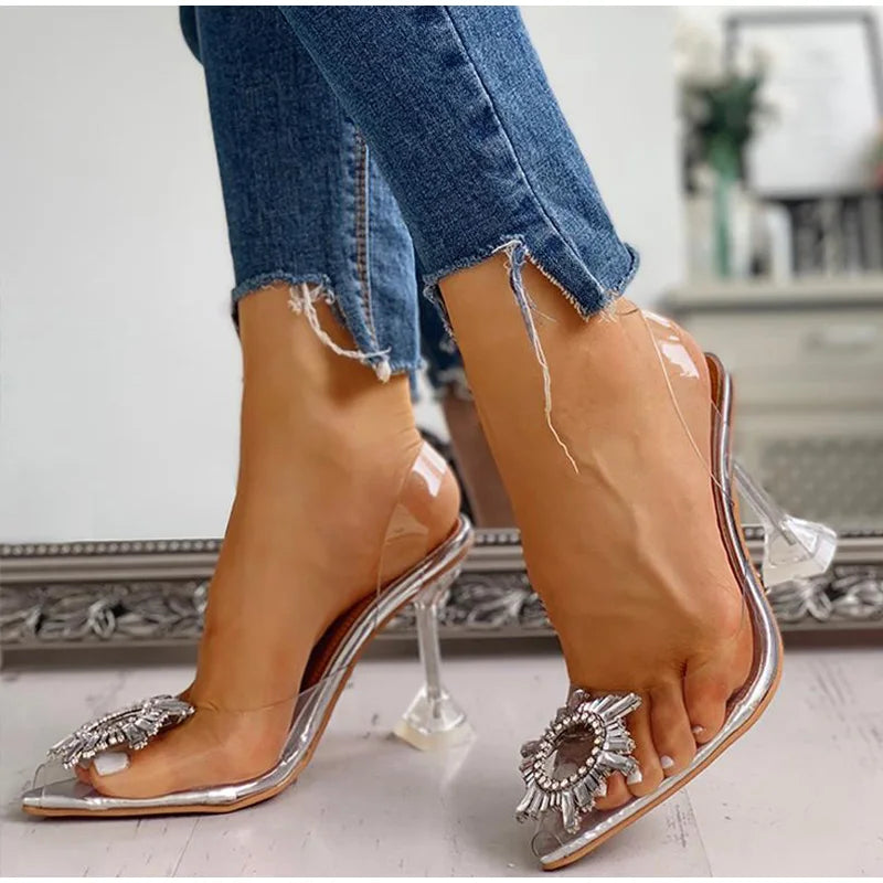 ZUZI Luxury Women Pumps 2022 Transparent High Heels Sexy Pointed Toe Slip-on Wedding Party Brand Fashion Shoes for Lady 34-41