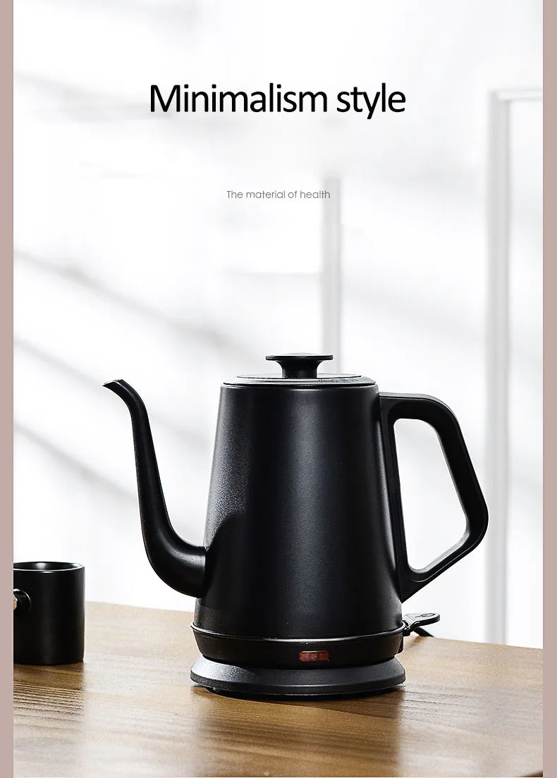 220V Electric Kettle Household Gooseneck TeaPot 1.0L Water Boiler Hand Brewing Coffee Pot Tea Maker 304 Stainless Steel Liner