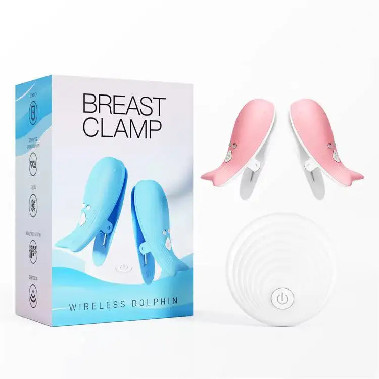 2023 New Vibrating Breast Clamps Electric Stimulator With Remote Control Dual Head Nipple Clip Vibrators