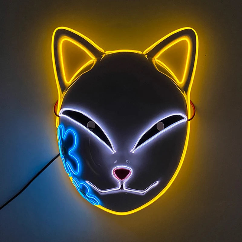 Halloween Carnival Party Costume Decoration Luminous LED Mask Halloween Mask LED Maske Light Up Party Masks for Glow Party