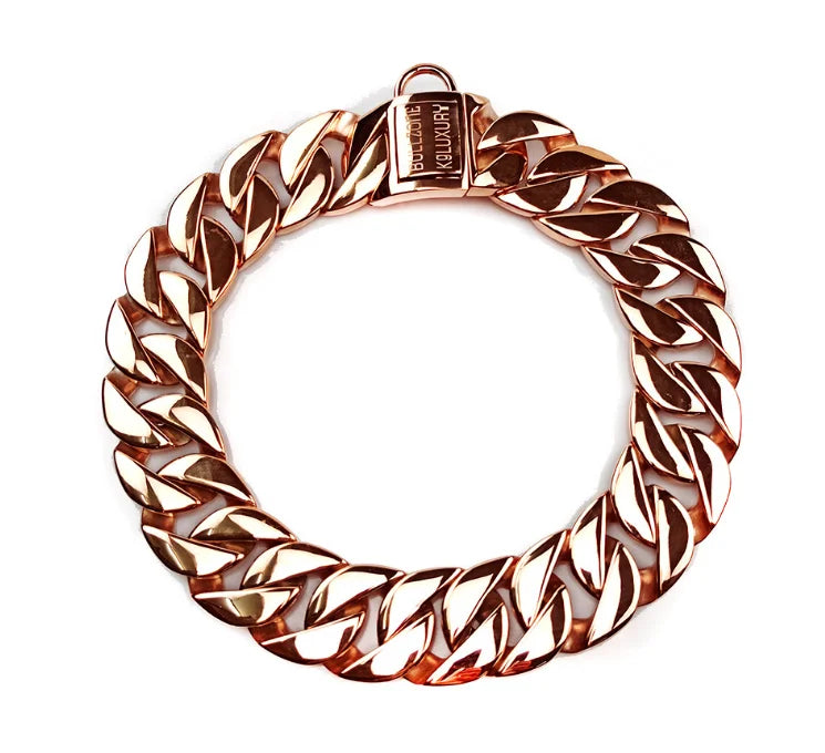 43mm Stainless Steel Large Dog Collar Bully Chain Dog Pet Collar Super Heavy Trainning High Polished Chain Rottweiler Pitbull