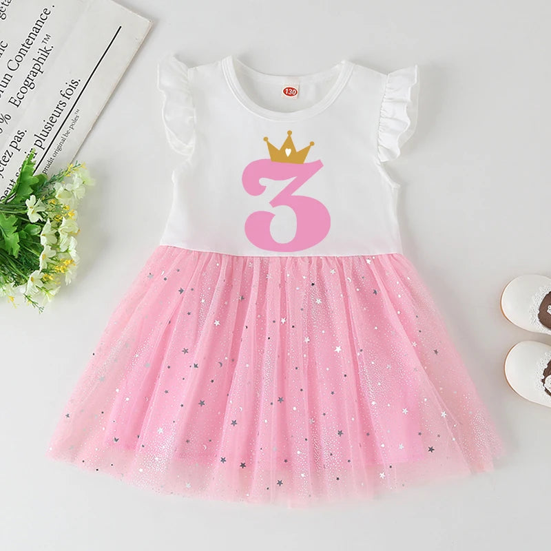 Baby Girl Birthday Dress for Girl 1-6 Year Birthday Dress 2021 New Fashion Cute Princess Baby Dress Infant Cloth Toddler Dress