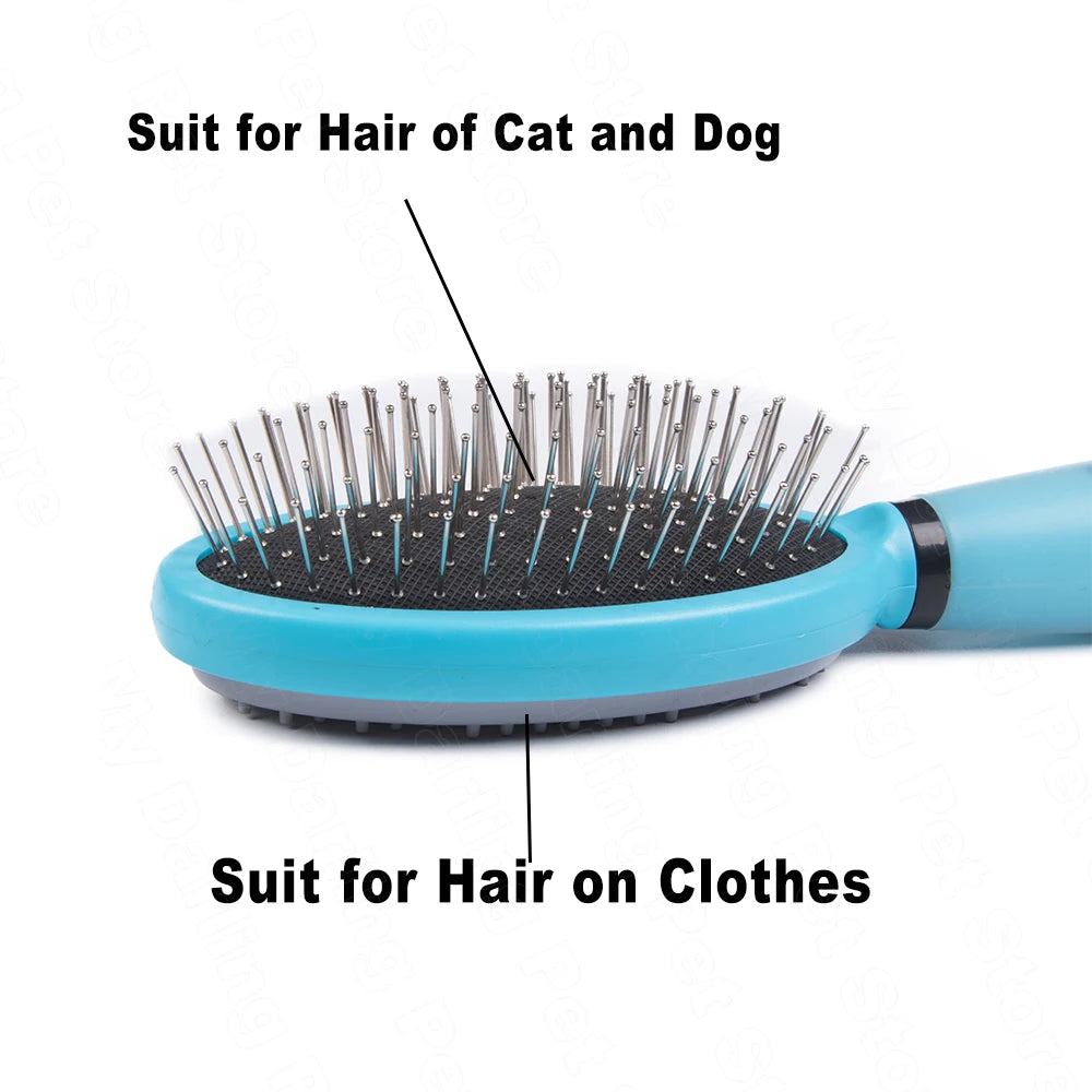 Pet Hair Comb for Cat Dog Hair Remover Double-sided Easy Deshedding Brush for Cat Grooming Tool for Long Small Hair Dog