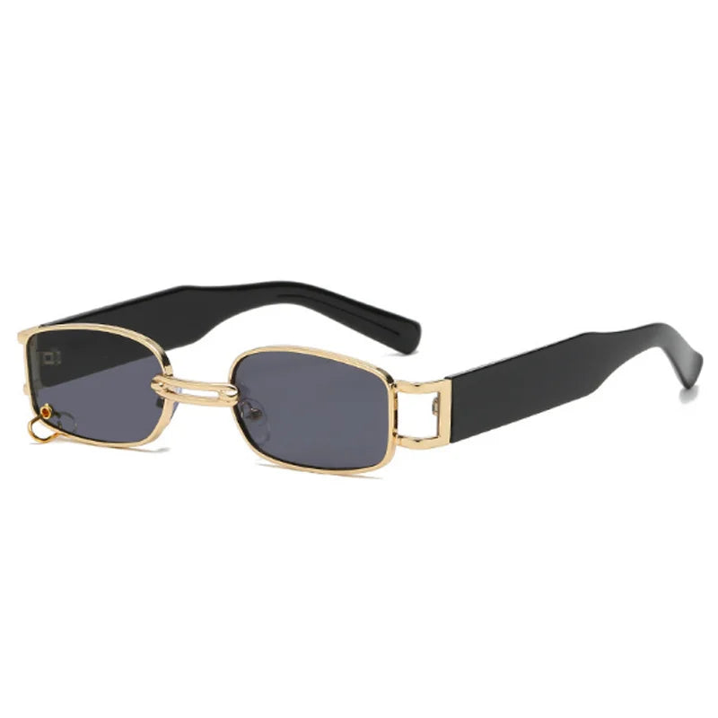 Fashion Punk Square Sunglasses Women Luxury Brand Small Frame Sun Glasses Female Rectangle Metal Mirror Oculos De Sol Feminino