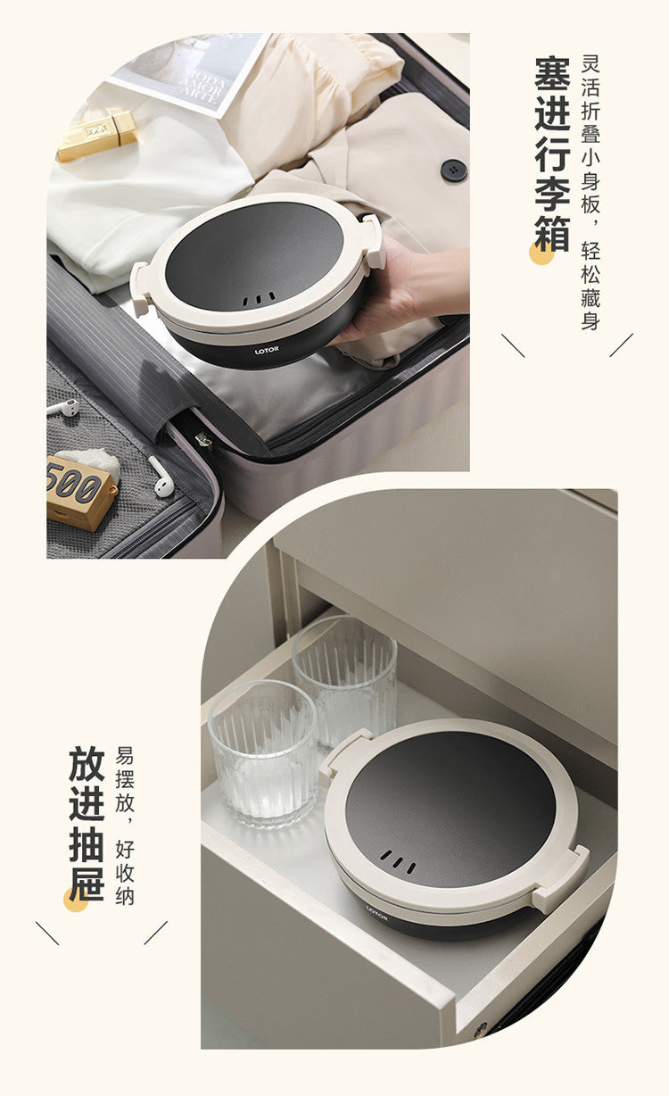 1.2L Folded Electric Cooking Pot Portable Multicooker Travel Rice Cooker Split Hot Pot 304 Stainless Steel Electric Skillt 500W