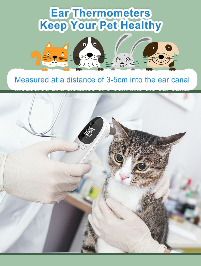 Infrared Pet Dog Cat Ear Thermometer Medical Animal Measuring Electronic Thermometer Non-contact Home Veterinary Equipment Quick