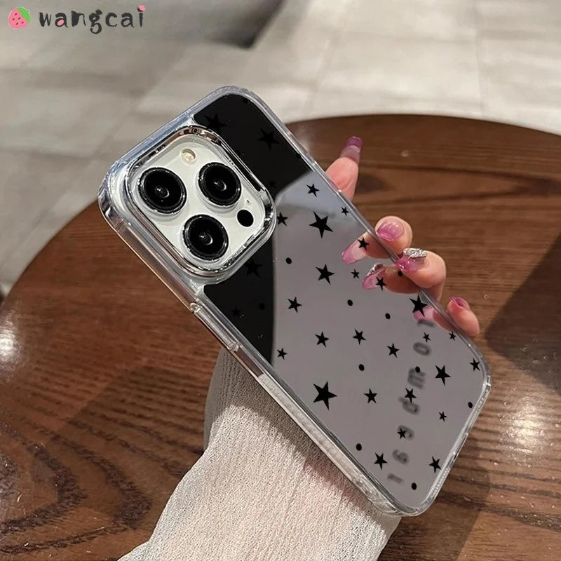 Mirror Black Dot Phone Case For Motorola Moto X70 Air G100 G100S G82 G77 G67 G57 G52 G86 G06 G Stylus Power Pure Play Cover