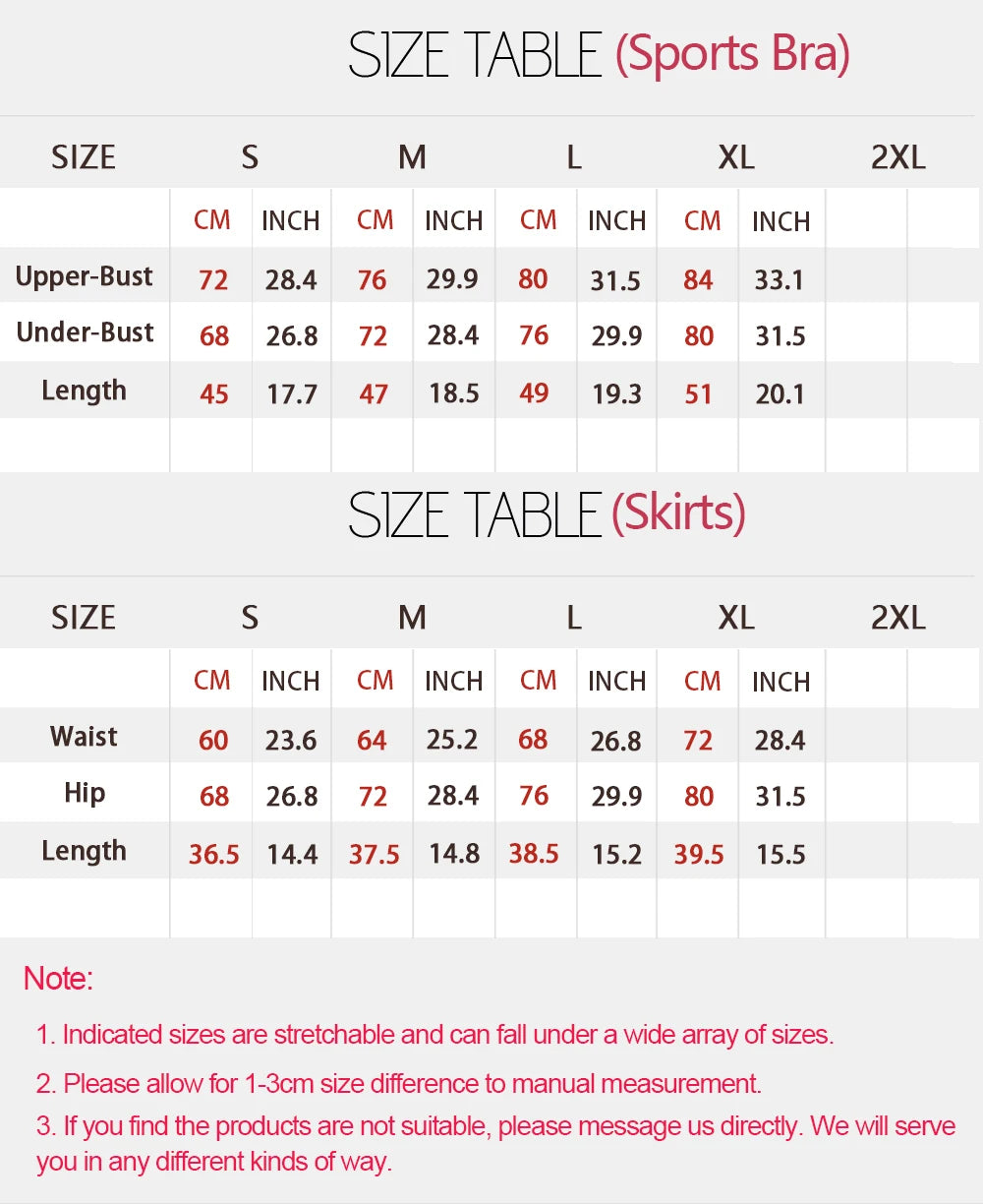 Tennis Skirt Set for Women Quick-drying Badminton Golf Sports Skirt Fitness Breathable Tank Top Bra Workout Pleated Skorts Suit