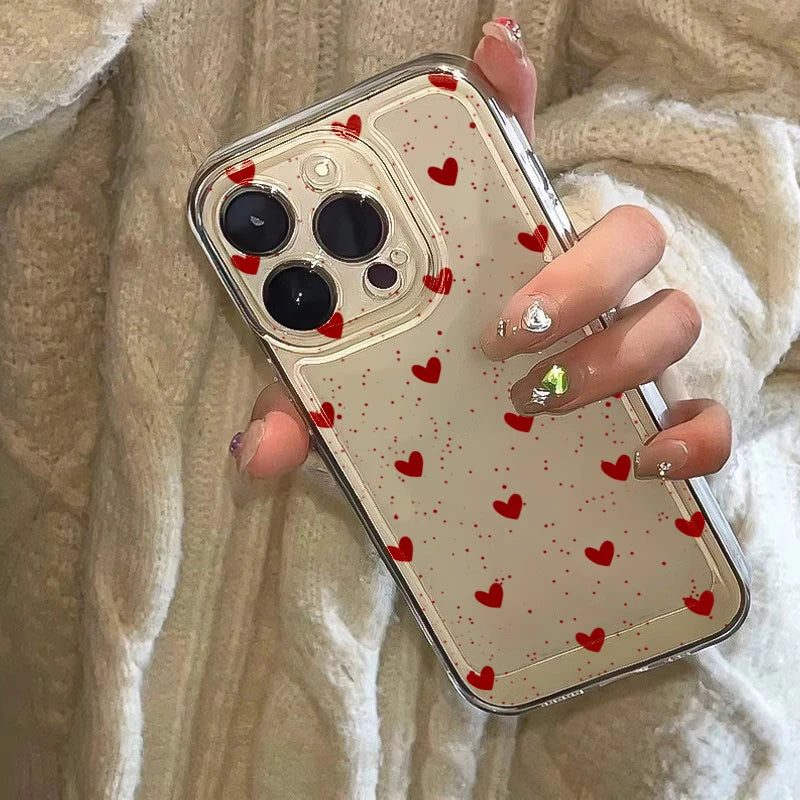 Simple Love Heart Bow Polka Dot Clear Phone Case for Xiaomi 15T Pro POCO F7 X7 X6 X5 F5 F6 Pro Mi 11 Lite 5G 14T 13T 12T Cover