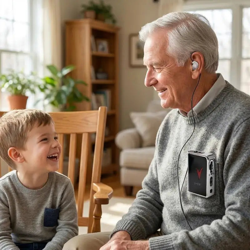 Mini Invisible Ear Hearing Aids With Noise Cancelling And Speech Enhancement Rechargeable For Adult Elderly Seniors Watching TV
