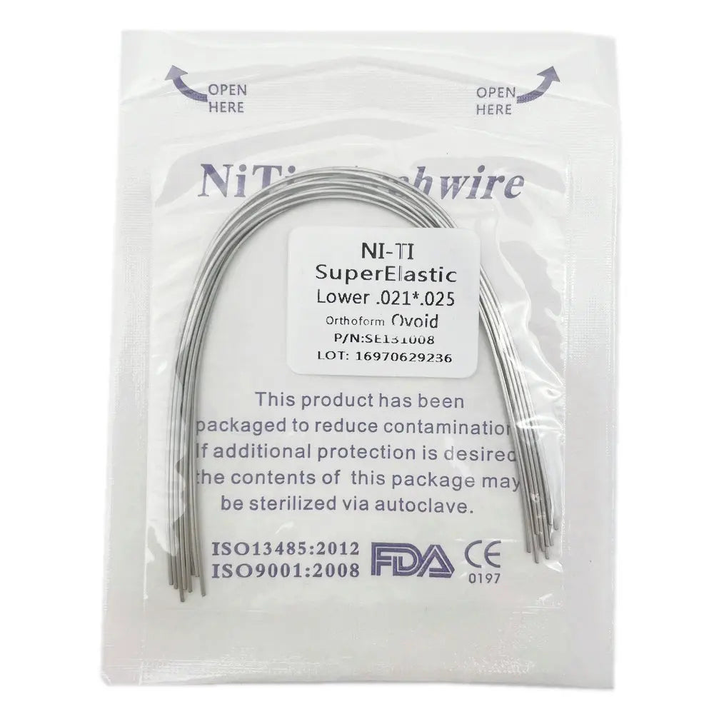 10pcs/pack Orthodontic Dental Super Elastic Oval Form Niti Round/Rectangular Arch Wires Dental Niti Arch Wire Dentist Product