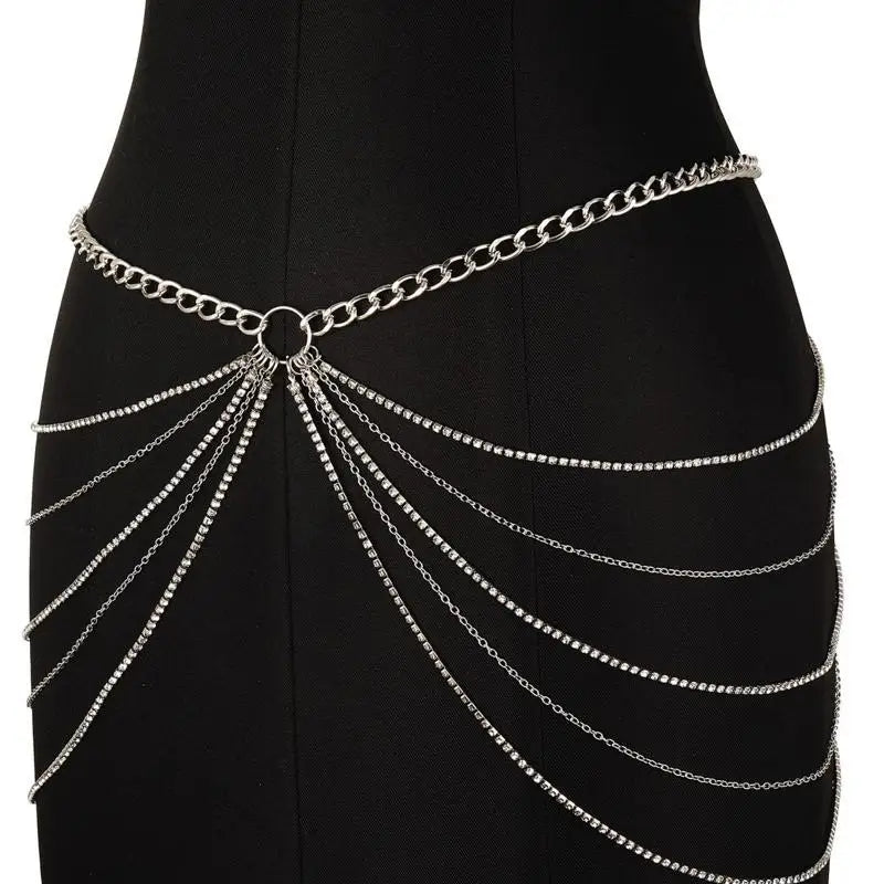 39BD Sexy Women Beach Jewelry Waistchain Personality Chain Body Chain Decor