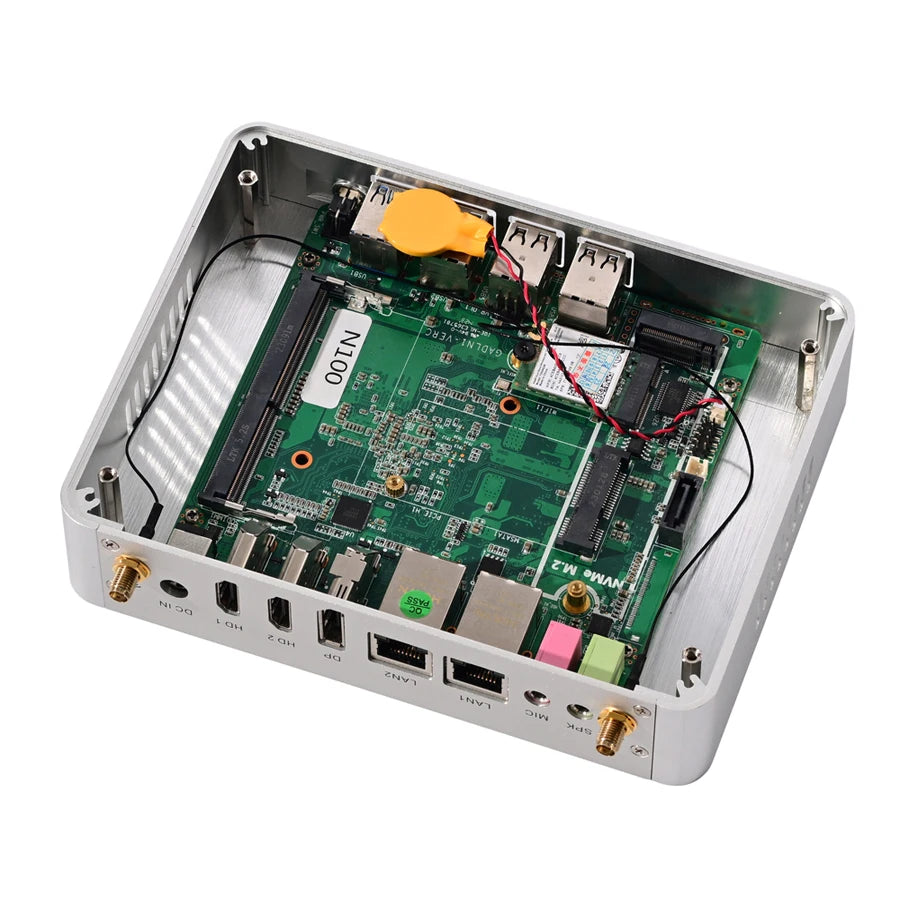N100 N95 Intel Alder Lake-N Quad Core Fanless Mini PC 3xDisplay 2xHD 1XDP 2xLAN Windows 11 Desktop Office Computer Nuc 16G DDR4