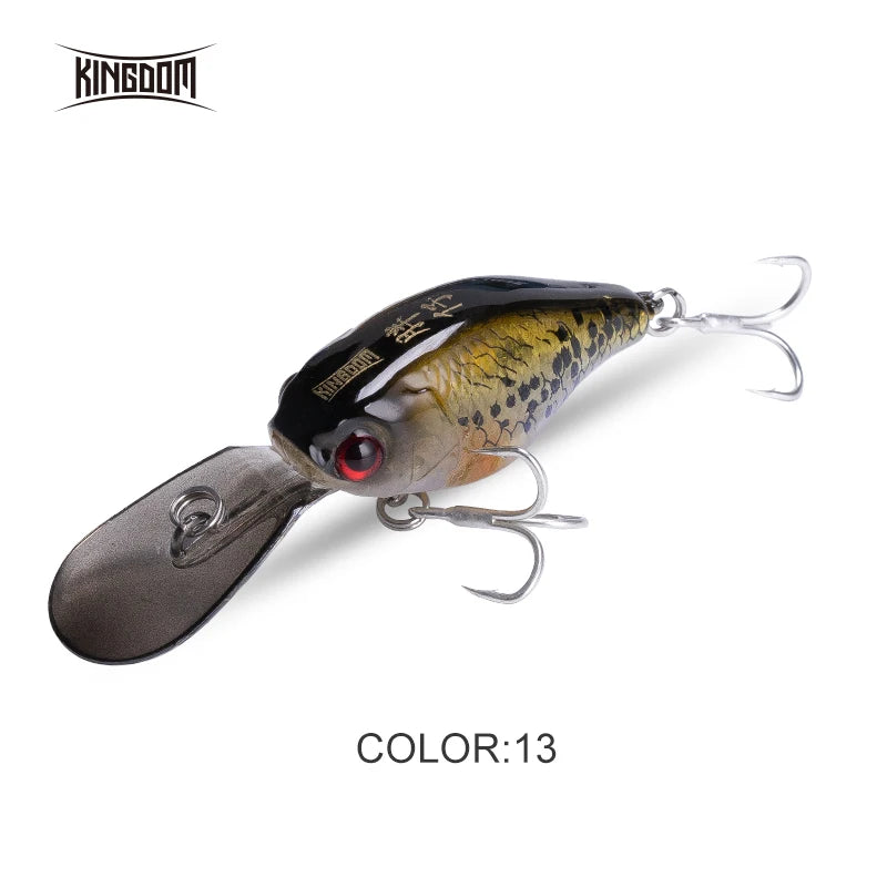 Kingdom 37mm 5g Minnow Fishing Lures Slow Sinking Crankbaits Artificial Hard Wobblers Bait for Freshwater Bass Fishing