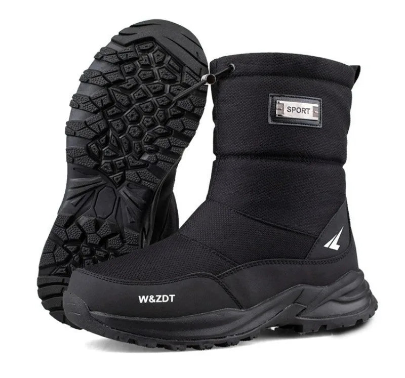 Winter Men's Boots Fashion High-top Casual Cotton Boot Thick Fur Plush Warm Snow Boots Non Slip Platform Boots for Men Botas2025