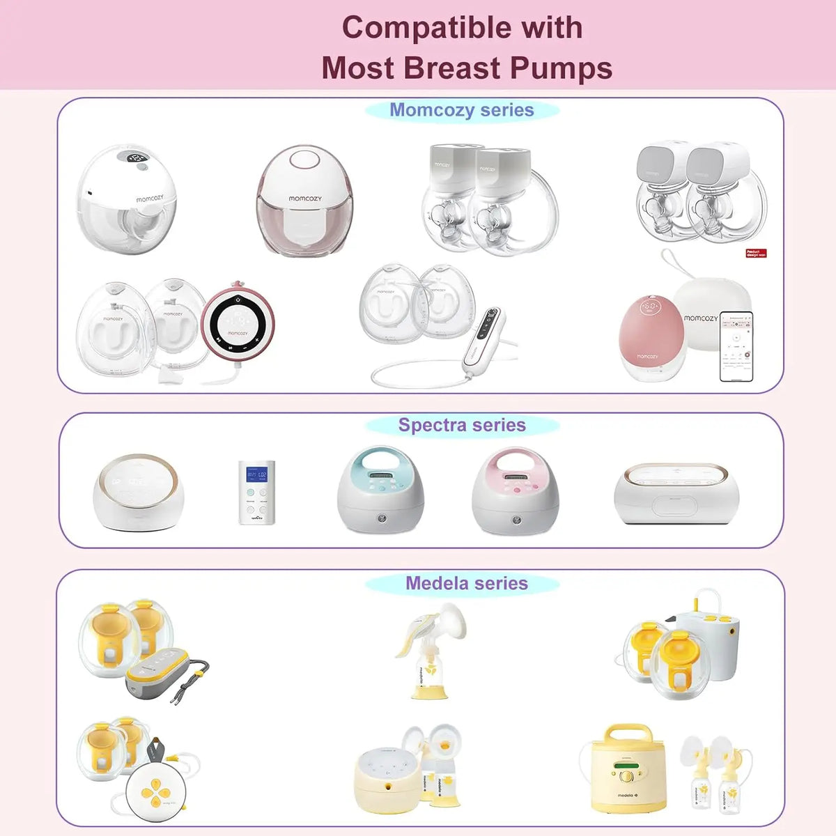 Flange Inserts Compatible with Medela/Spectra/Elvie/Momcozy/XIMYER/YOUHA 24mm Shields/Flanges,Reduce 24mm to Other Size