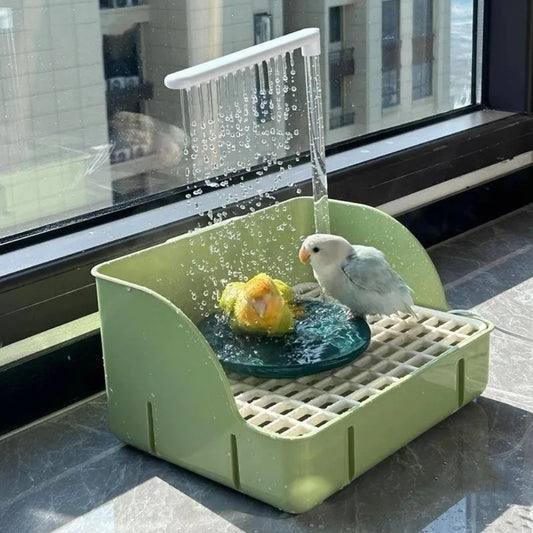 With Automatic Circulation Parrot Shower Basin Bago Bird Shower Detachable Bird Bathtub With Multiple Faucets Pet Bird Bath