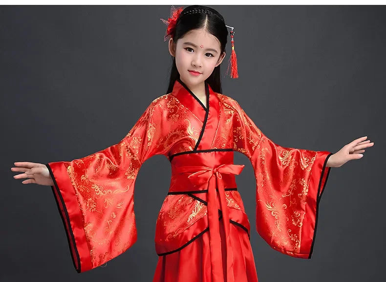 Halloween Cosplay Kids Set Dance Performance Dress for Girls Show Disfraz Child Hanfu Dress Costume Chinese Traditional Clothes