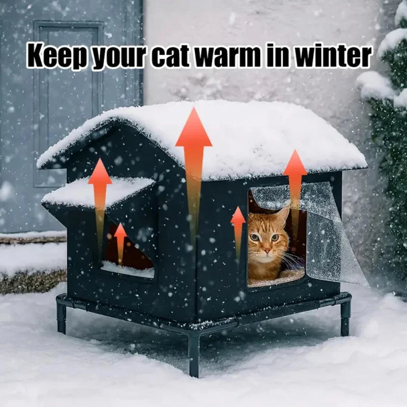 Stray Cat dog House Elevated Pet House-Bed Moisture-Proof Design Cat House Winter Warm Pet Cave Sleeping Beds Puppy Supplies