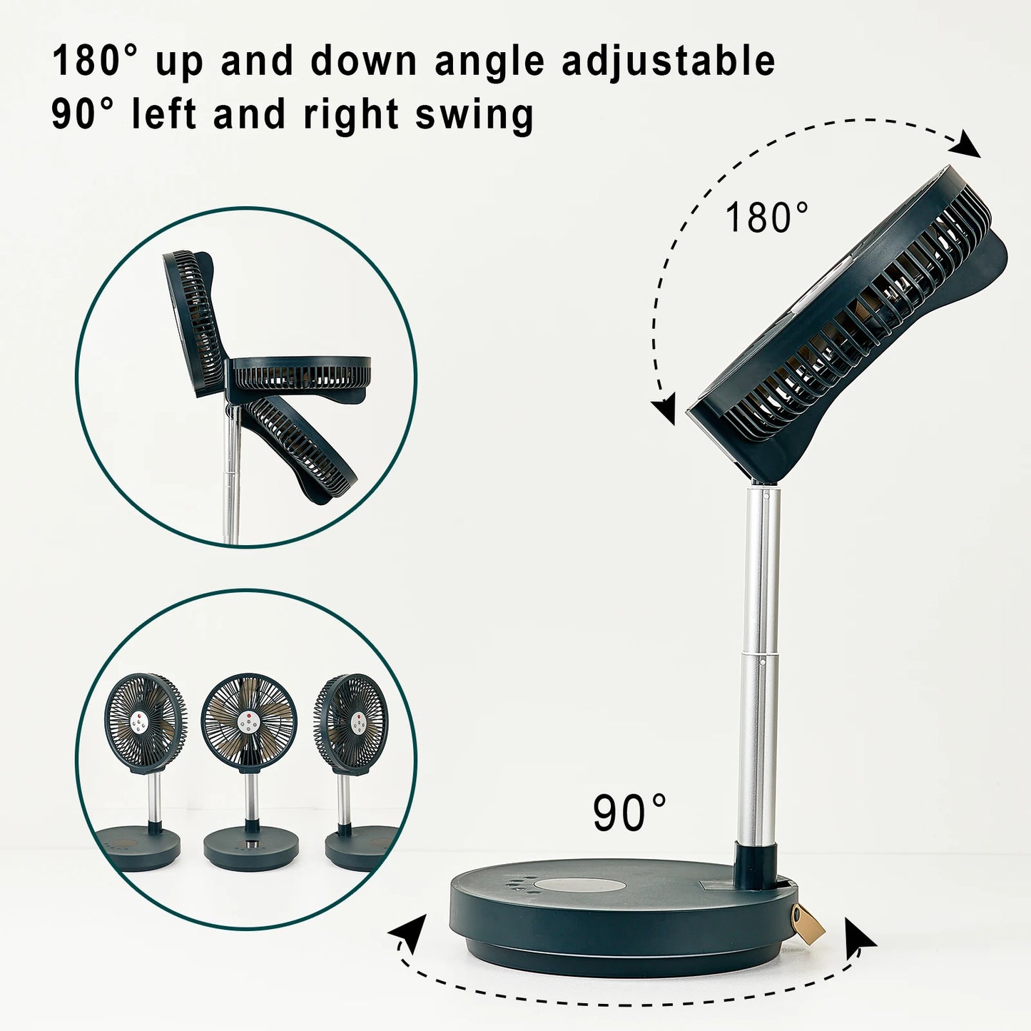 10 Inch Remote Control Folding Desktop Vertical Electric Fan Silent and Timed Rotating Left and Right Outdoor Home Electric Fan