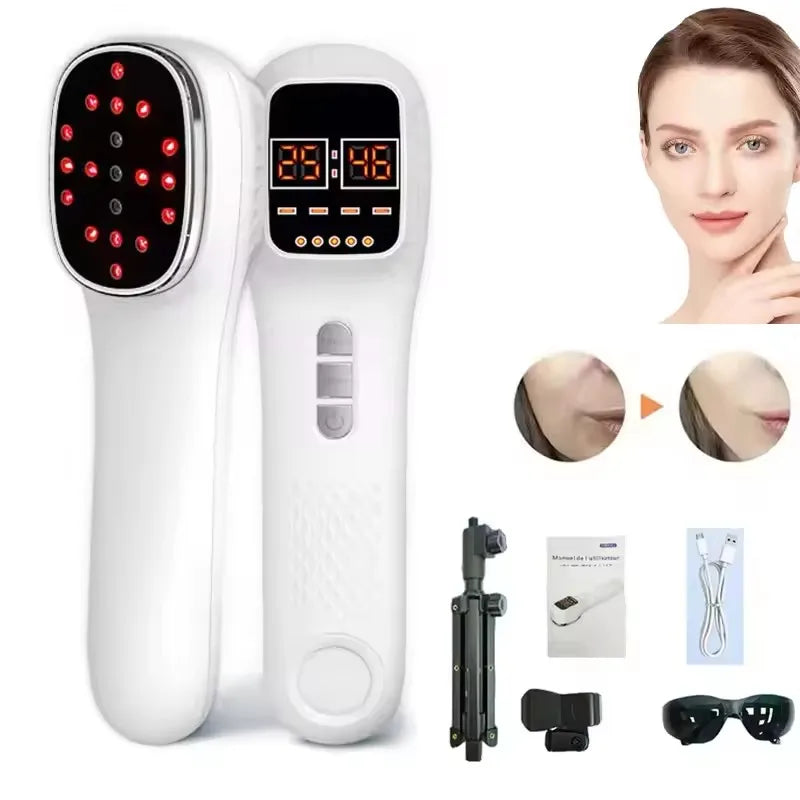 650nm+808nm Handheld Face Body Red Light Infrared Beauty Device Skin Rejuvenation Muscle Joint Body Fatigue Relief Health Care