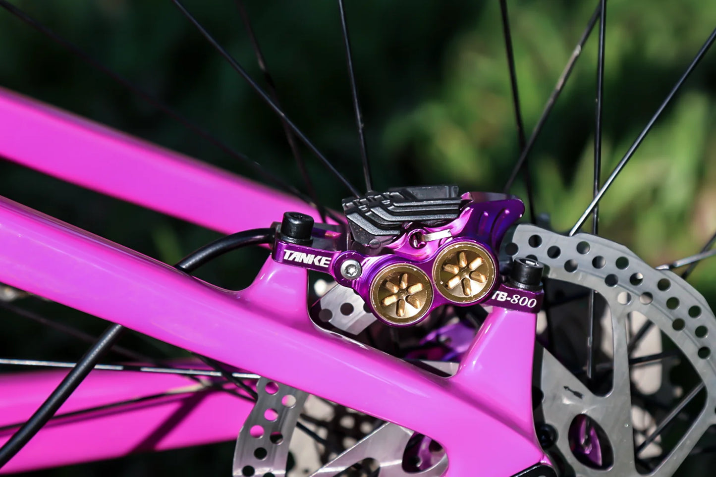TANKE MTB 4-piston hydraulic disc brake 900/1700mm, 4-piston brake pad in resin, oil pressure AM DH road MTB ultra-light disc br