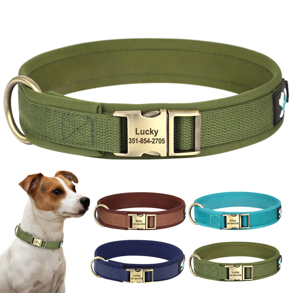 Personalized Nylon Dog Collar Adjustable Dog Collars Customized Pet ID Collar for Small Medium Large Dogs Free Engraving