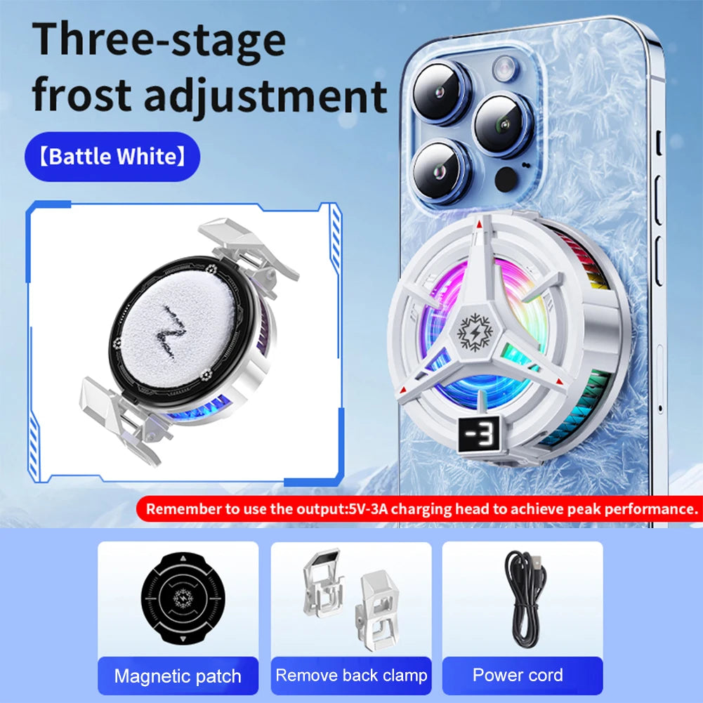 TL07 Magnetic Back-clip Phone Cooler 3 Speeds Semiconductor Cooling Fan Mobile Phone Heatsink 3 Speed Radiator for iPhone