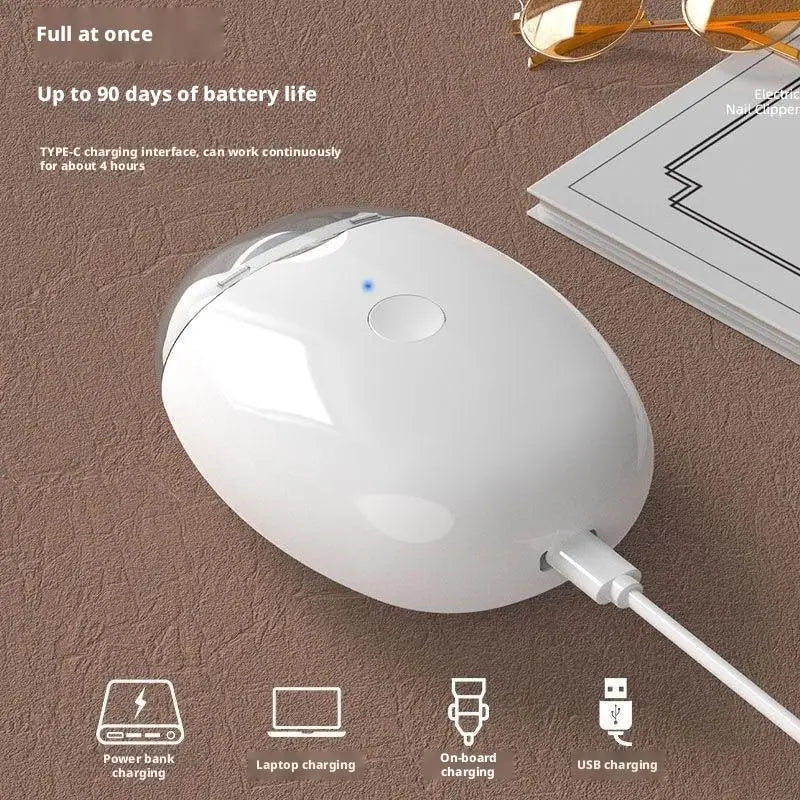 2 IN 1 Electric Nail Clipper Cutter with LED Light Automatic Nail Grinder Trimmer for Baby Adult Mini Manicure Tools Nail Care