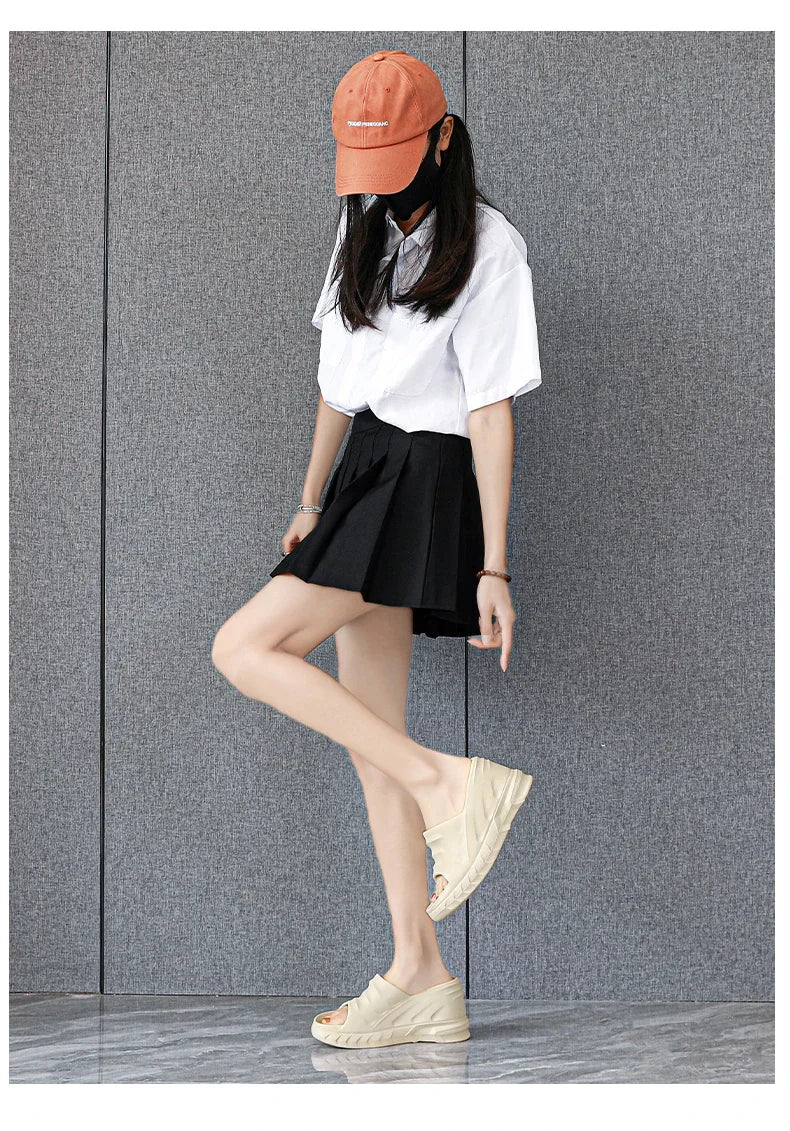 Outdoor Ladies Sandals Women Platform Flip Flops Slippers Height Increasing 8cm Summer Fashion Open Toe White Zapatos Mujer