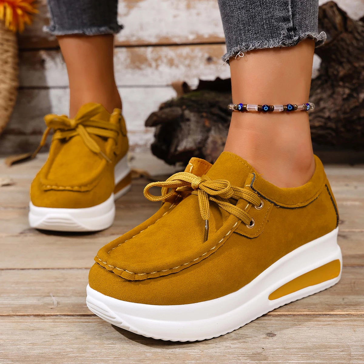 Spring/Autumn Sneakers Women Running Shoes Outdoor Breathable Lace-up Thick Bottom Casual Comfortable Shoe Large Size 36~43