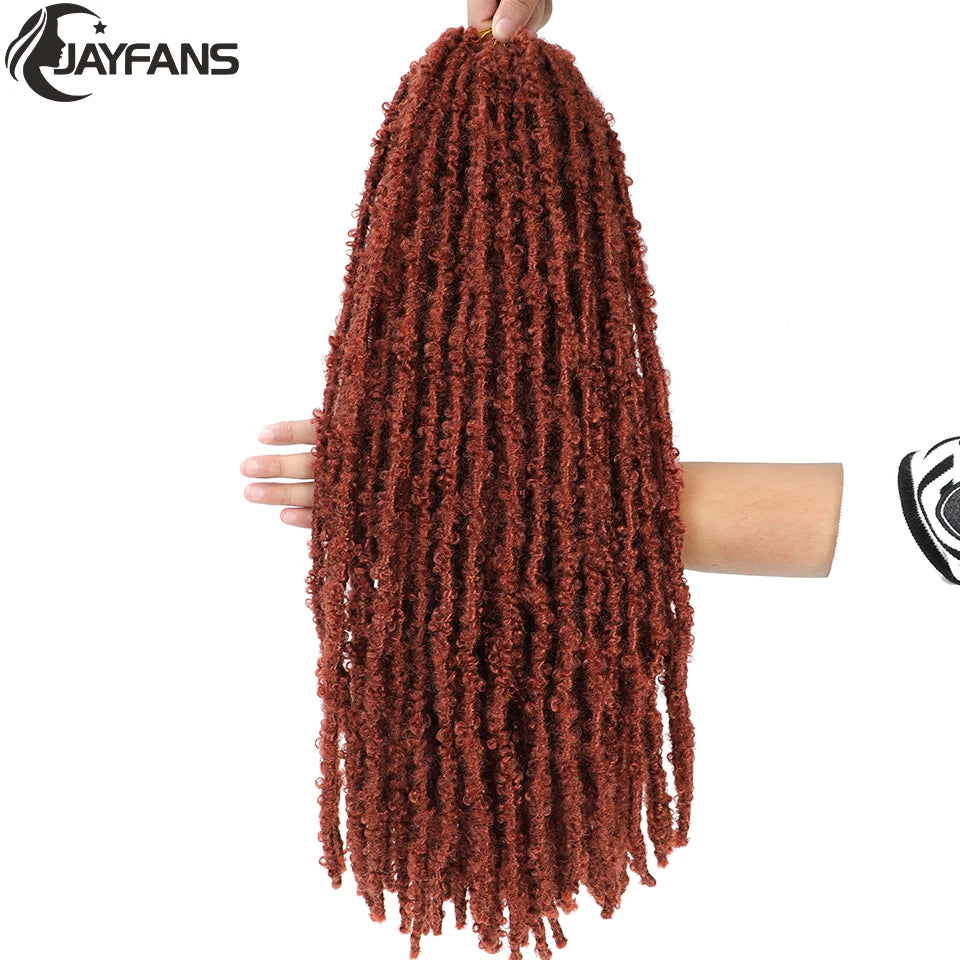 18 24 Inch Butterfly Locs Crochet Hair Extensions Synthetic Distressed Butterfly Soft Locs Crochet Braids Hair for Black Women