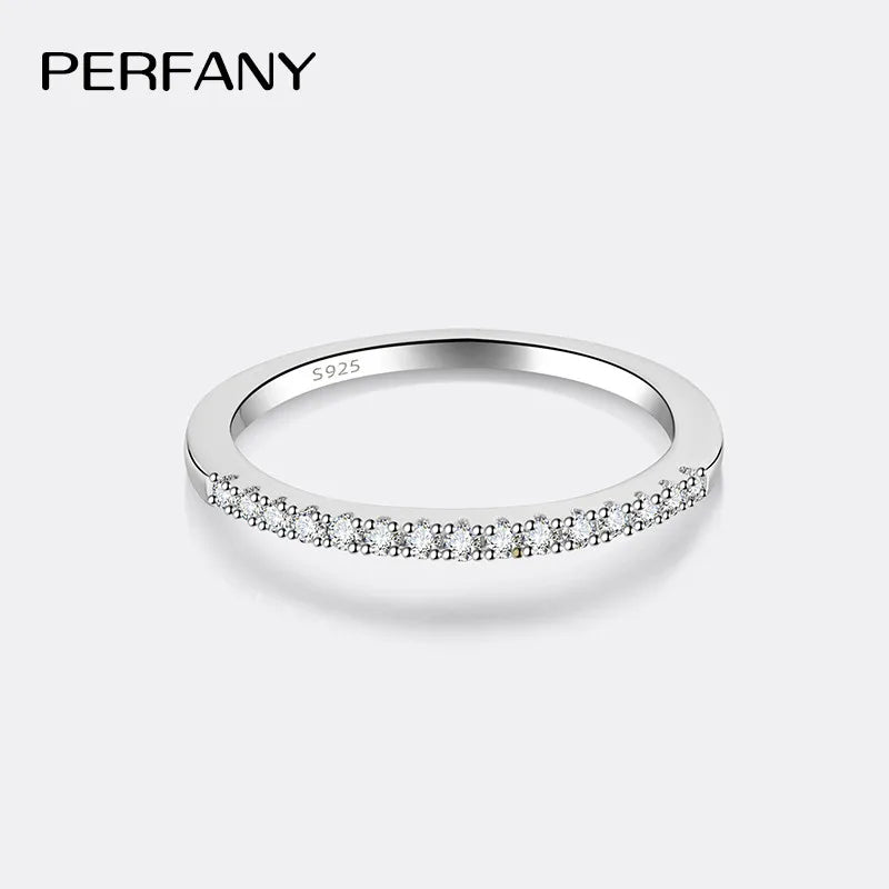 PERFANY GRA Certified Moissanite Ring for Women S925 Pure Silver Classic Eternal Laboratory Diamond Wedding Fashion Jewelry