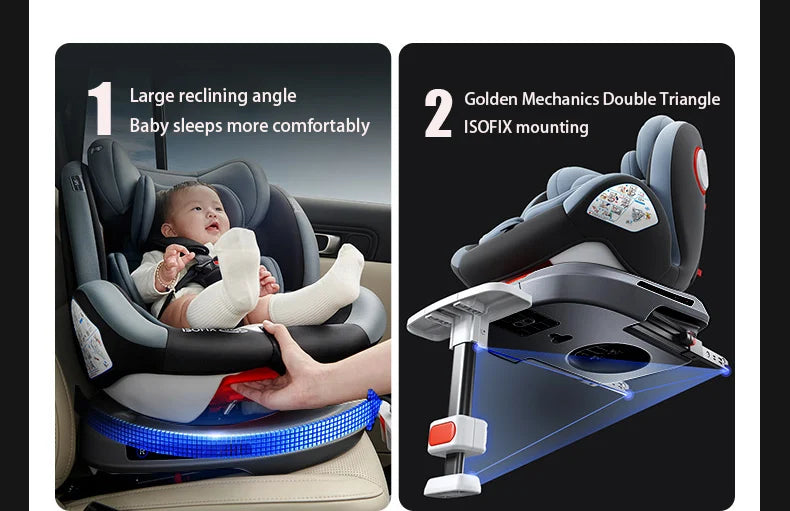 Child seat 360° ISOFIX rotating baby car seat Child Car Safety Seats ECE R129 5-point seat belt 0-12 Years Suitable for newborn